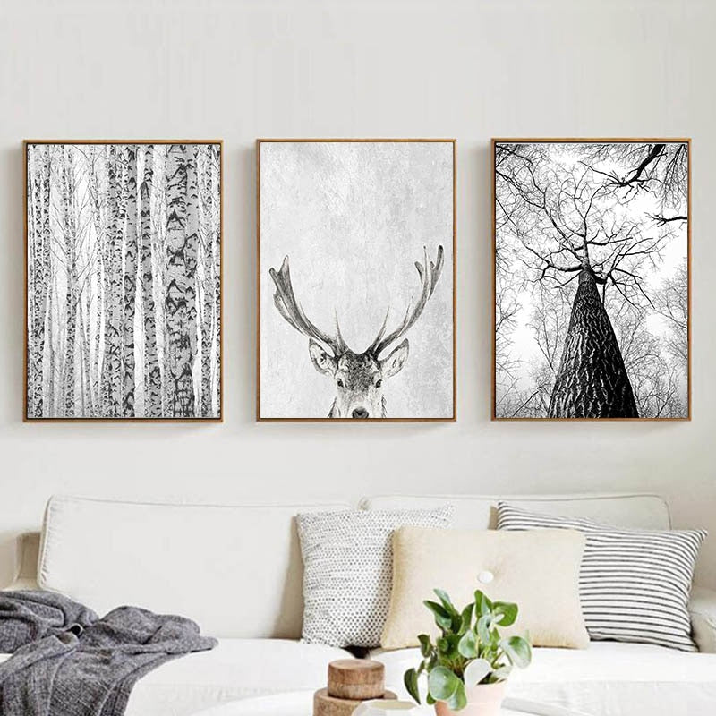 Large Abstract Canvas Wall Art For Living Room - 70x100cm (28x40"), Black Frame, Ready To Hang - View #3