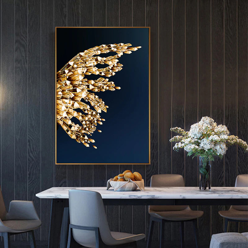 Golden Butterfly Wings Boutique Abstract Wall Art Fine Art Canvas Prints Modern Pictures For Luxury Living Room Bedroom Stylish Glamour Home Decor
