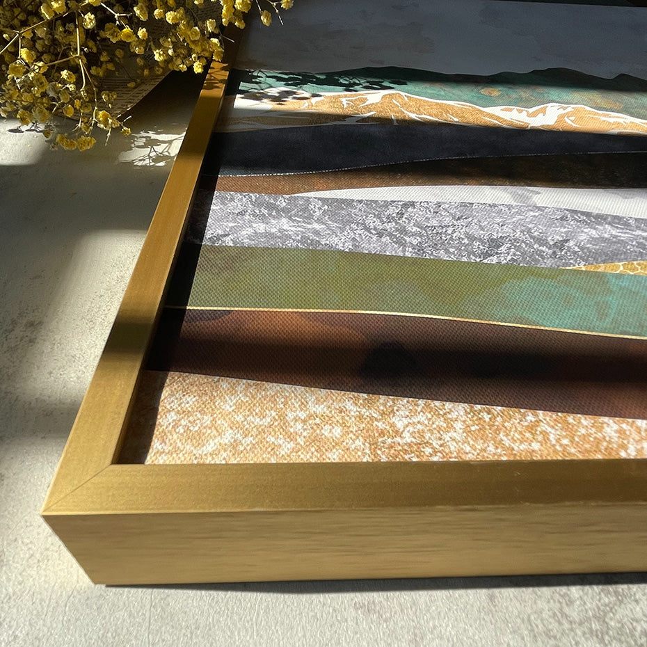 Aluminum Picture Frames Kit for Oil Paintings and Canvas Prints Artwork Black Gold Minimalist Wall Art Home Living Room Decor