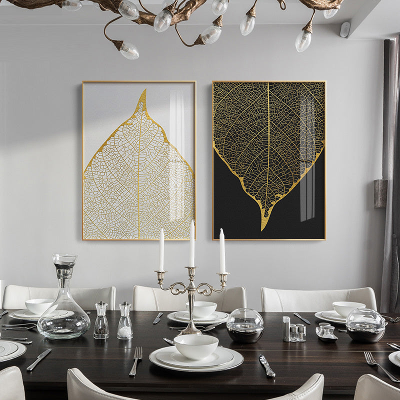 Abstract Tropical Gold Wall Art Nordic Style Golden Botanic Floral Fine Art Canvas Prints For Living Room Dining Room Modern Home Office Wall Art Decor