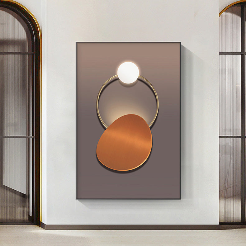 Golden Ring Modern Aesthetics Abstract Wall Art Fine Art Canvas Prints Geometric Pictures For Luxury Living Room Dining Room, Home Office Decor