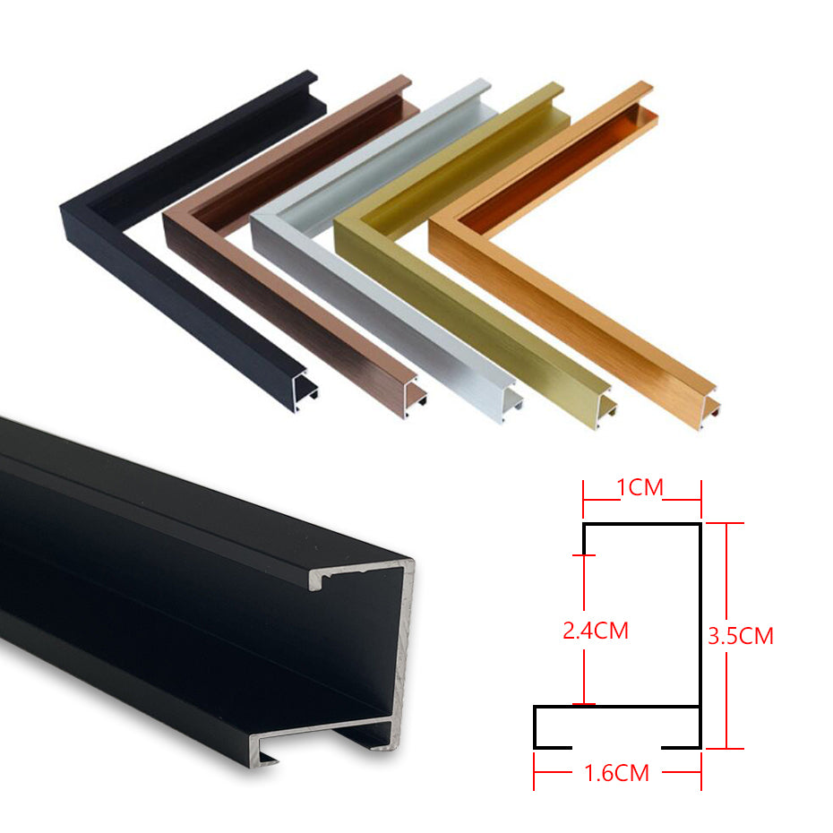 Aluminum Picture Frames Kit for Oil Paintings and Canvas Prints Artwork Black Gold Minimalist Wall Art Home Living Room Decor
