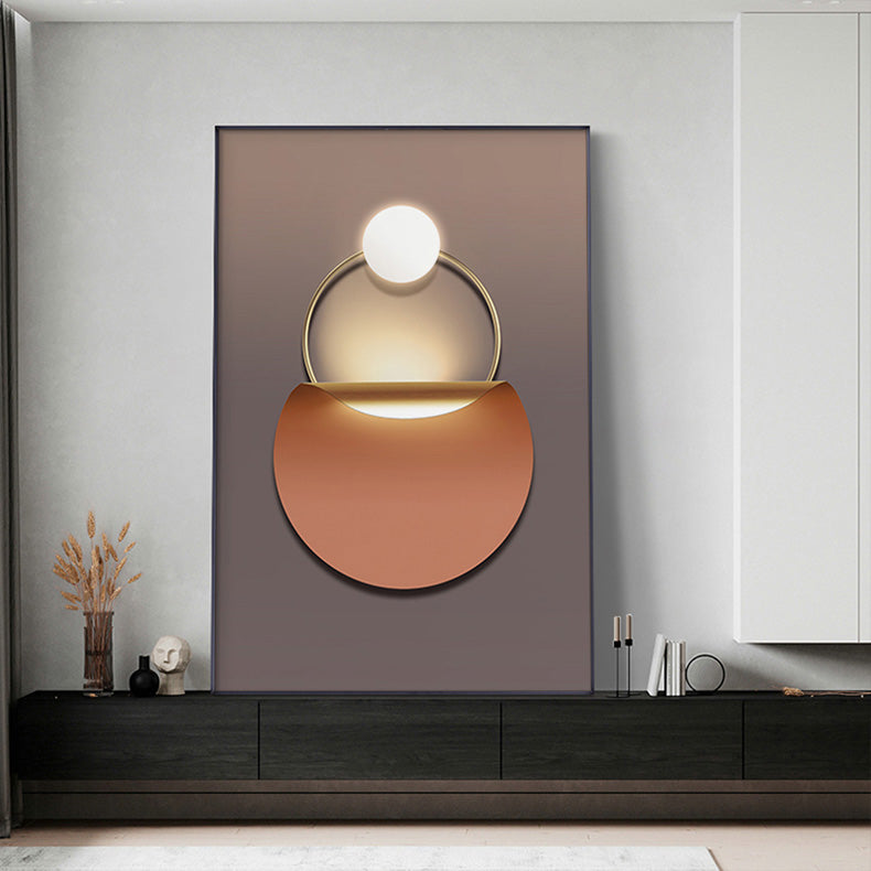 Golden Ring Modern Aesthetics Abstract Wall Art Fine Art Canvas Prints Geometric Pictures For Luxury Living Room Dining Room, Home Office Decor