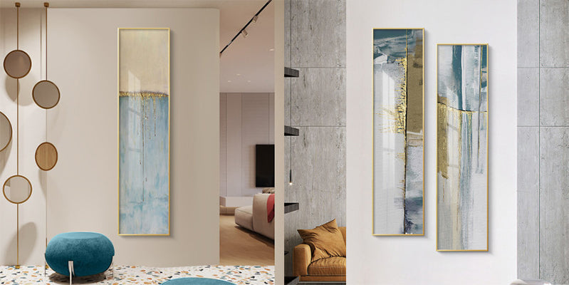 Abstract Geomorphic Elements Vertical Strip Wall Art Fine Art Canvas Prints Wide Format Pictures For Living Room Bedroom Home Office Loft Wall Art Decor