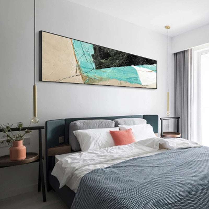 Abstract Geomorphic Vertical Strip Wall Art Fine Art Canvas Prints Modern Wide Format Pictures For Entrance Hall Living Room Home Office Wall Art Decor