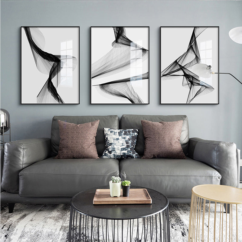 Abstract Black And White Geometric Wall Art Nordic Minimalist Fine Art Canvas Prints Modern Pictures For Living Room Dining Room Home Office Interior Decor