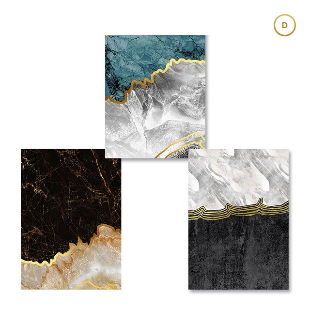 Modern Abstract Gold Marble Texture Background Canvas Painting Interior Poster Print Wall Art Picture Living Room Home Decor
