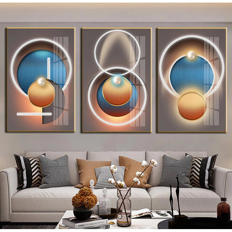 Abstract Futuristic Elements Modern Aesthetics Wall Art Fine Art Canvas Prints Pictures For Modern Loft Apartment Living Room Home Office Interior Decor