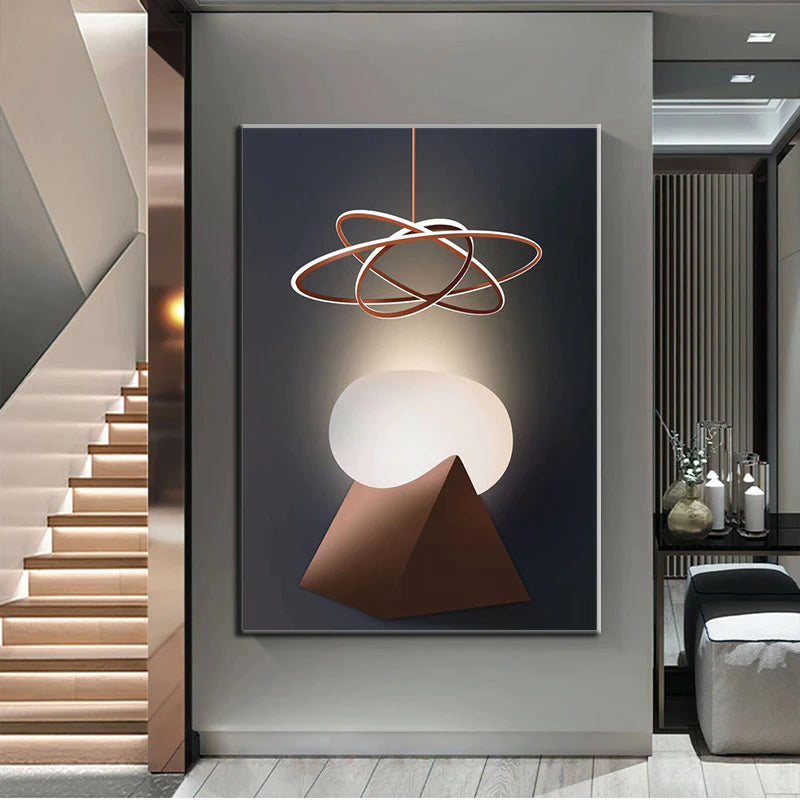 Abstract Futuristic Elements Modern Aesthetics Wall Art Fine Art Canvas Prints Pictures For Modern Loft Apartment Living Room Home Office Interior Decor