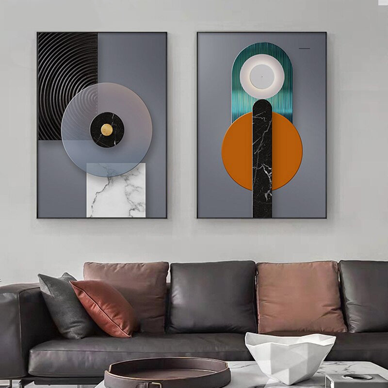 Abstract Textural Geometric Design Wall Art Fine Art Canvas Prints Modern Pictures For Luxury Loft Living Room Dining Room Home Office Art Decor