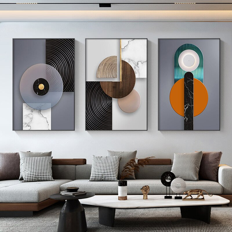 Abstract Textural Geometric Design Wall Art Fine Art Canvas Prints Modern Pictures For Luxury Loft Living Room Dining Room Home Office Art Decor