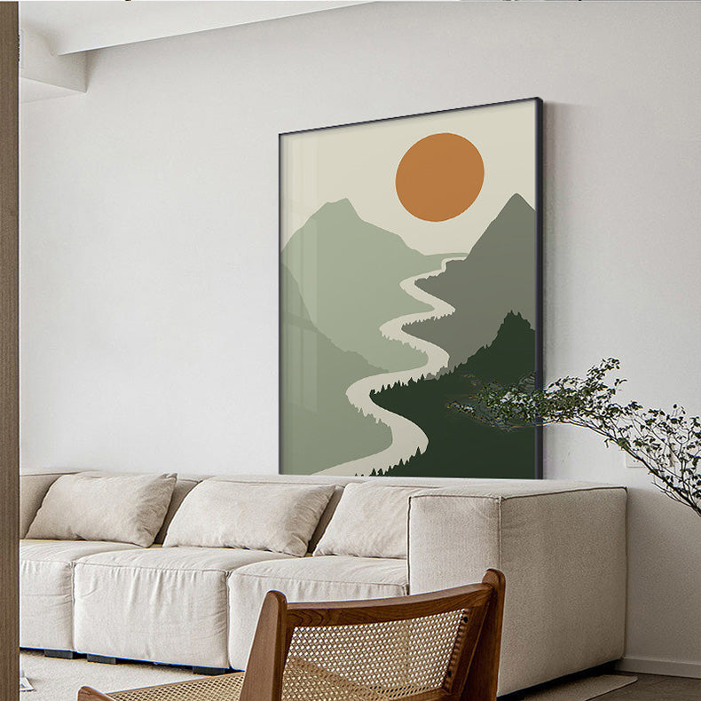 Abstract Minimalist Sage Green Landscape Wall At Fine Art Canvas Prints Modern Botanical Pictures for For Contemporary Home Office