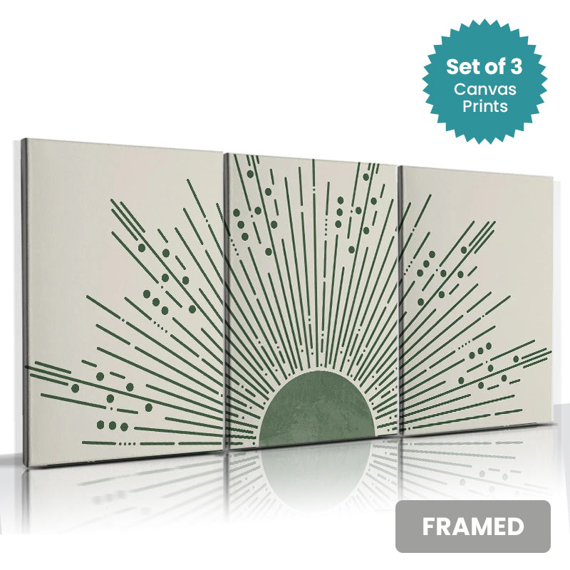 Set of 3Pcs FRAMED Canvas Prints - Nordic Lifestyle Abstract Wall Art Canvas Prints Framed With Wood Frame. Size Options: 20x30cm, 30x40cm