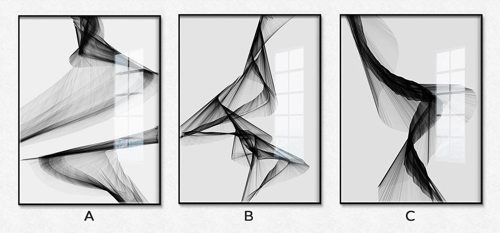 Abstract Black And White Geometric Wall Art Nordic Minimalist Fine Art Canvas Prints Modern Pictures For Living Room Dining Room Home Office Interior Decor