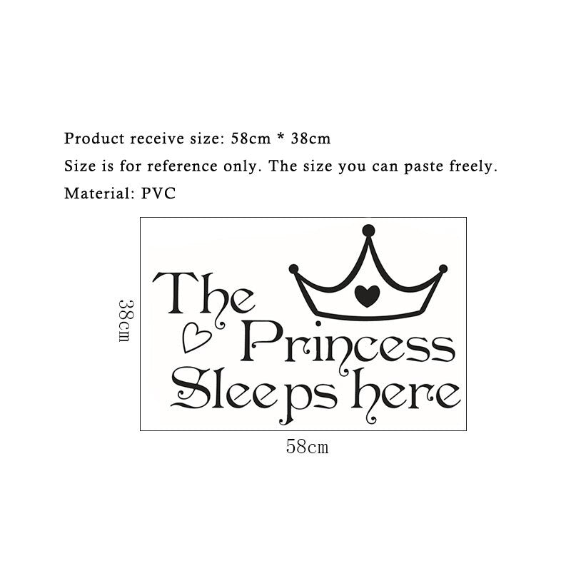 Baby Princess Signage Wall Decal For Girl's Room Removable PVC Vinyl Wall Mural For Baby Girl Bedroom Simple Creative DIY Decor Nordic Style Nursery Wall Decor