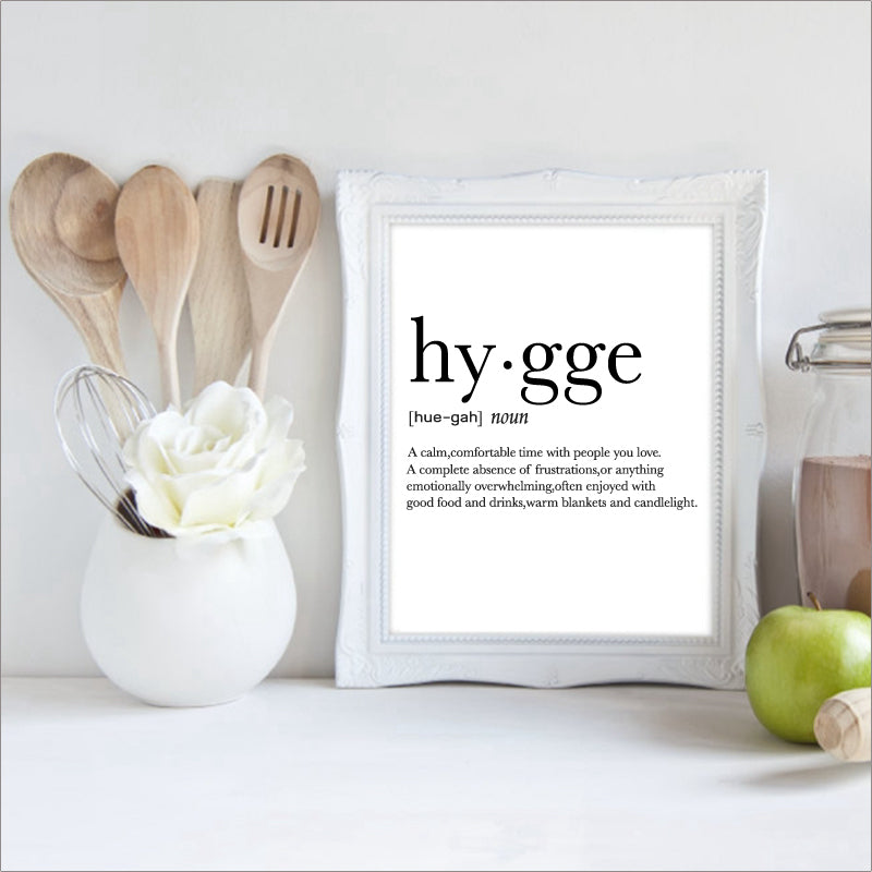 Hygge Lagom Definition Minimalist Nordic Wall Art Black White Fine Art Canvas Prints Swedish Danish Norwegian Lifestyle Quotes Posters For Modern Home Office