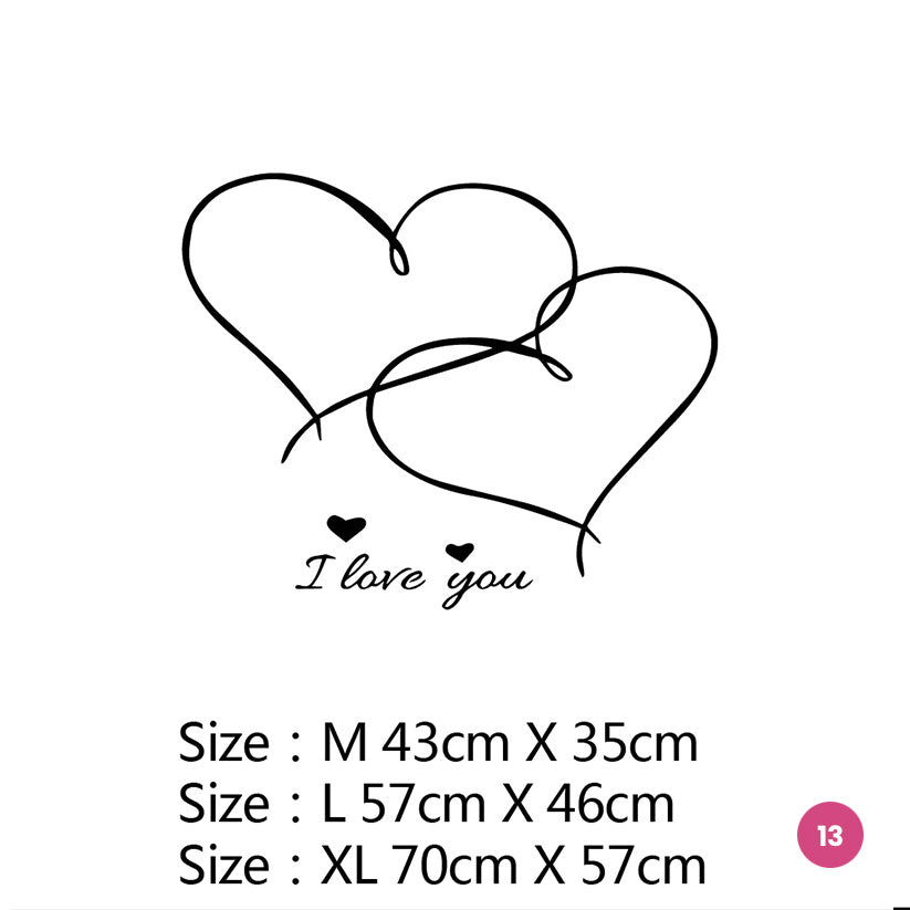 You And Me Love Quote Bedroom Motifs Vinyl Wall Decals Removable PVC Wall Sticker Murals For Bedroom Studio Living Room Creative DIY Home Decor