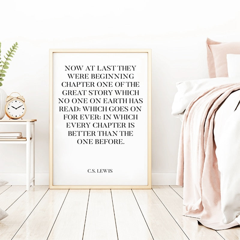 Famous CS Lewis Quote Love Wall Art Fine Art Canvas Prints Black White Typographic Minimalist MR & MRS Posters For Living Room Bedroom Home Interior Decor