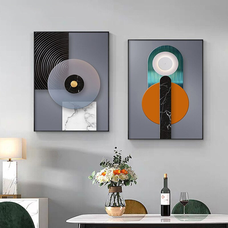 Abstract Textural Geometric Design Wall Art Fine Art Canvas Prints Modern Pictures For Luxury Loft Living Room Dining Room Home Office Art Decor