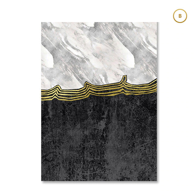 Modern Abstract Gold Marble Texture Background Canvas Painting Interior Poster Print Wall Art Picture Living Room Home Decor