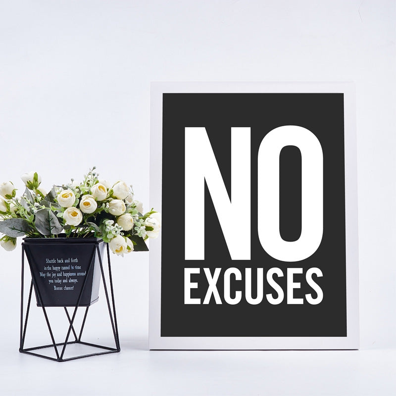 Motivational Fitness Quotation Minimalist Picture Daily Mantra Quote Wall Art Fine Art Canvas Print Poster For Gym Home Office Studio Black White Art Decor