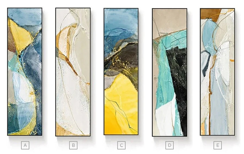 Abstract Geomorphic Vertical Strip Wall Art Fine Art Canvas Prints Modern Wide Format Pictures For Entrance Hall Living Room Home Office Wall Art Decor