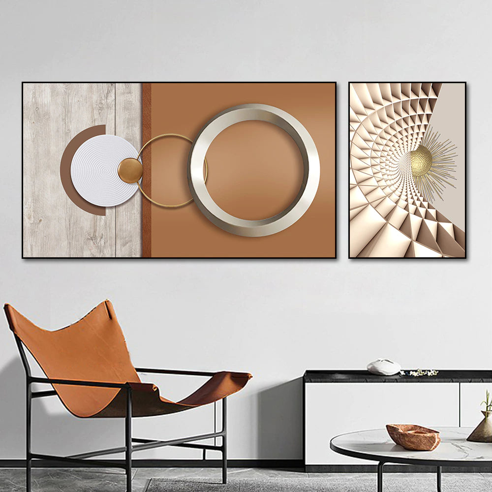 Abstract Sun Moon Wall Art Fine Art Canvas Prints 3d Abstract Geometric Visualization Pictures For Luxury Apartment Hotel Home Office Art Decor