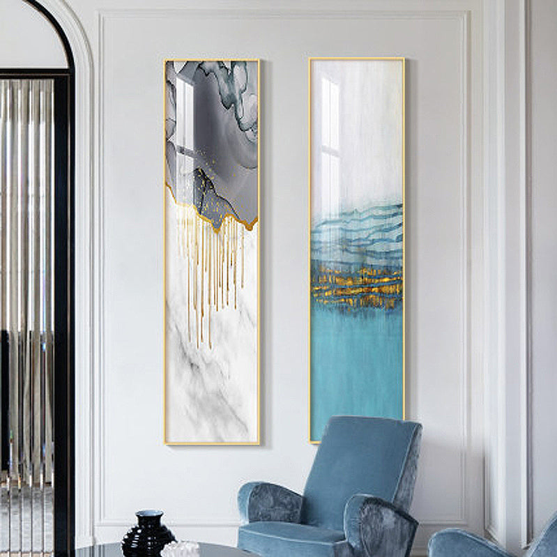 Abstract Geomorphic Elements Vertical Strip Wall Art Fine Art Canvas Prints Wide Format Pictures For Living Room Bedroom Home Office Loft Wall Art Decor
