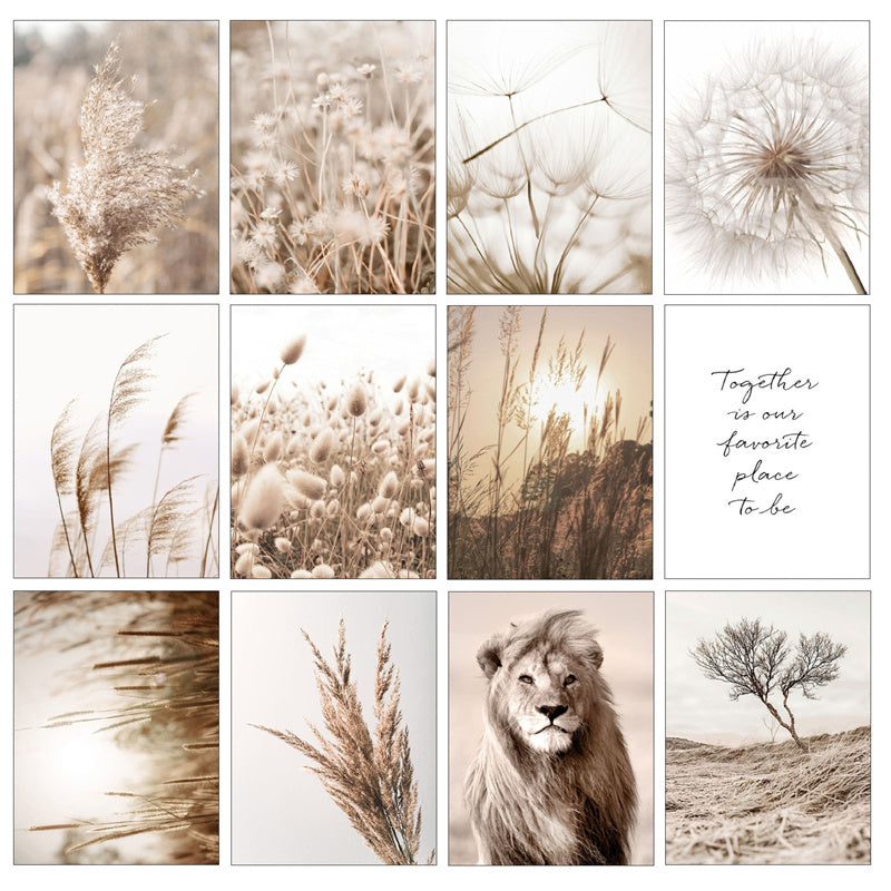 Simple Living Daily Inspirational Quotes Grasslands Landscape Wall Art Pictures For Family Living Room Bedroom Art Decor