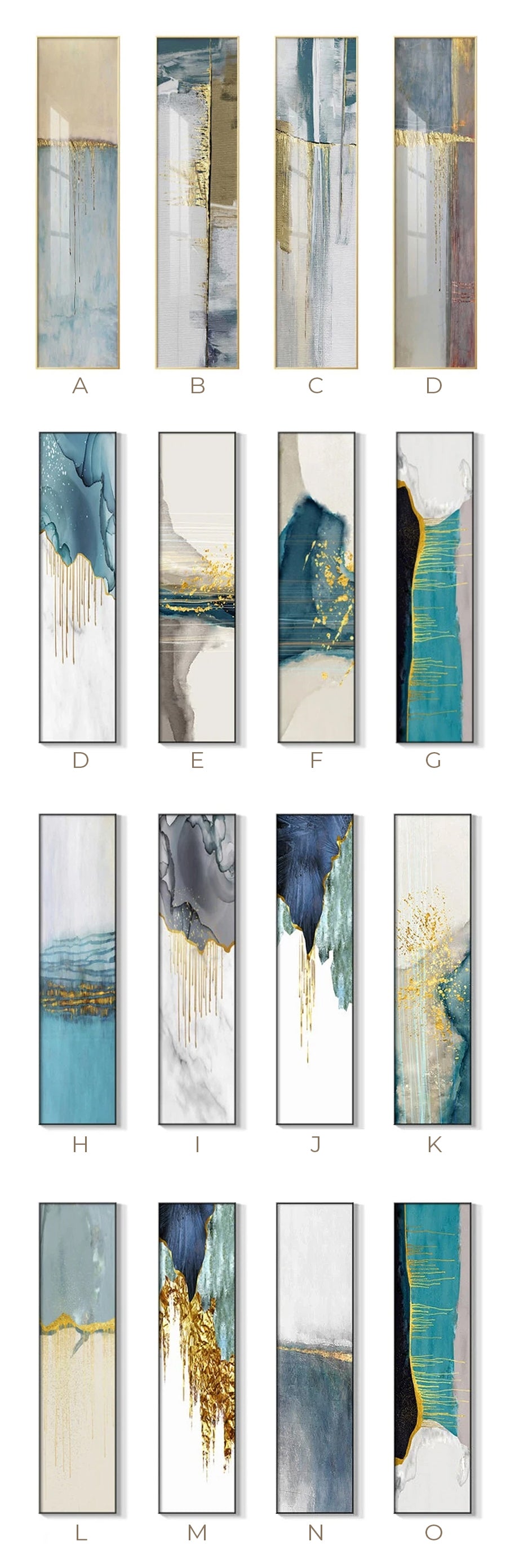 Abstract Geomorphic Elements Vertical Strip Wall Art Fine Art Canvas Prints Wide Format Pictures For Living Room Bedroom Home Office Loft Wall Art Decor