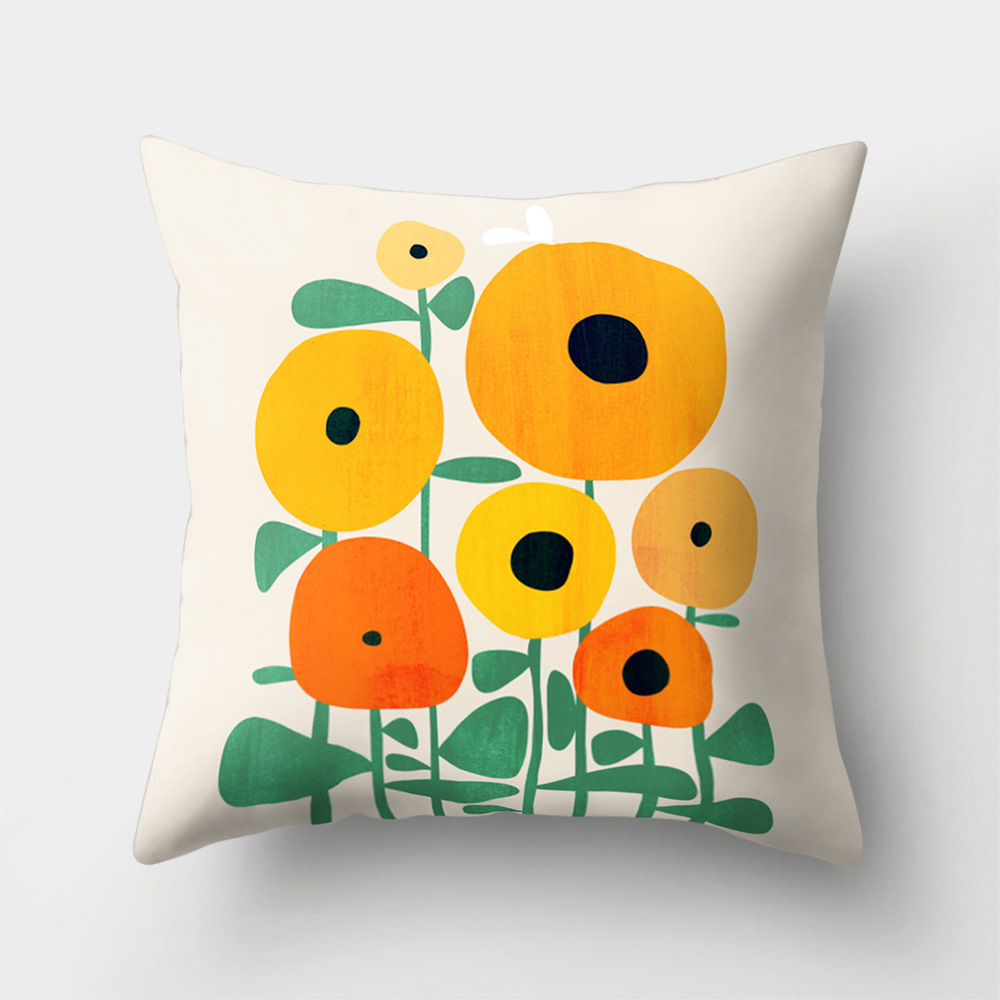 Rainbow Sun Pillow Covers 20x20 Inch - Set Of 2 Boho Linen Blend Throw Pillow Cases