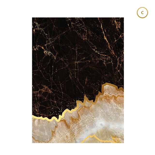 Modern Abstract Gold Marble Texture Background Canvas Painting Interior Poster Print Wall Art Picture Living Room Home Decor