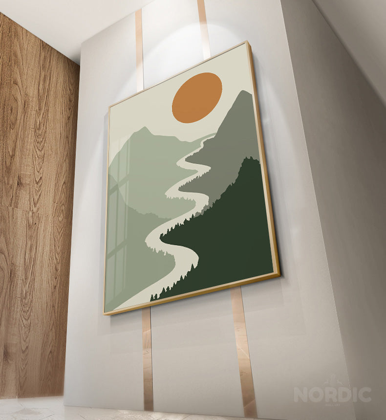 Abstract Minimalist Sage Green Landscape Wall At Fine Art Canvas Prints Modern Botanical Pictures for For Contemporary Home Office
