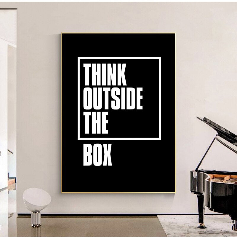 Inspirational Poster Wall Art Fine Art Canvas Print Black White Minimalist Motivational Productivity Quotation Picture For Home Office Wall Decoration