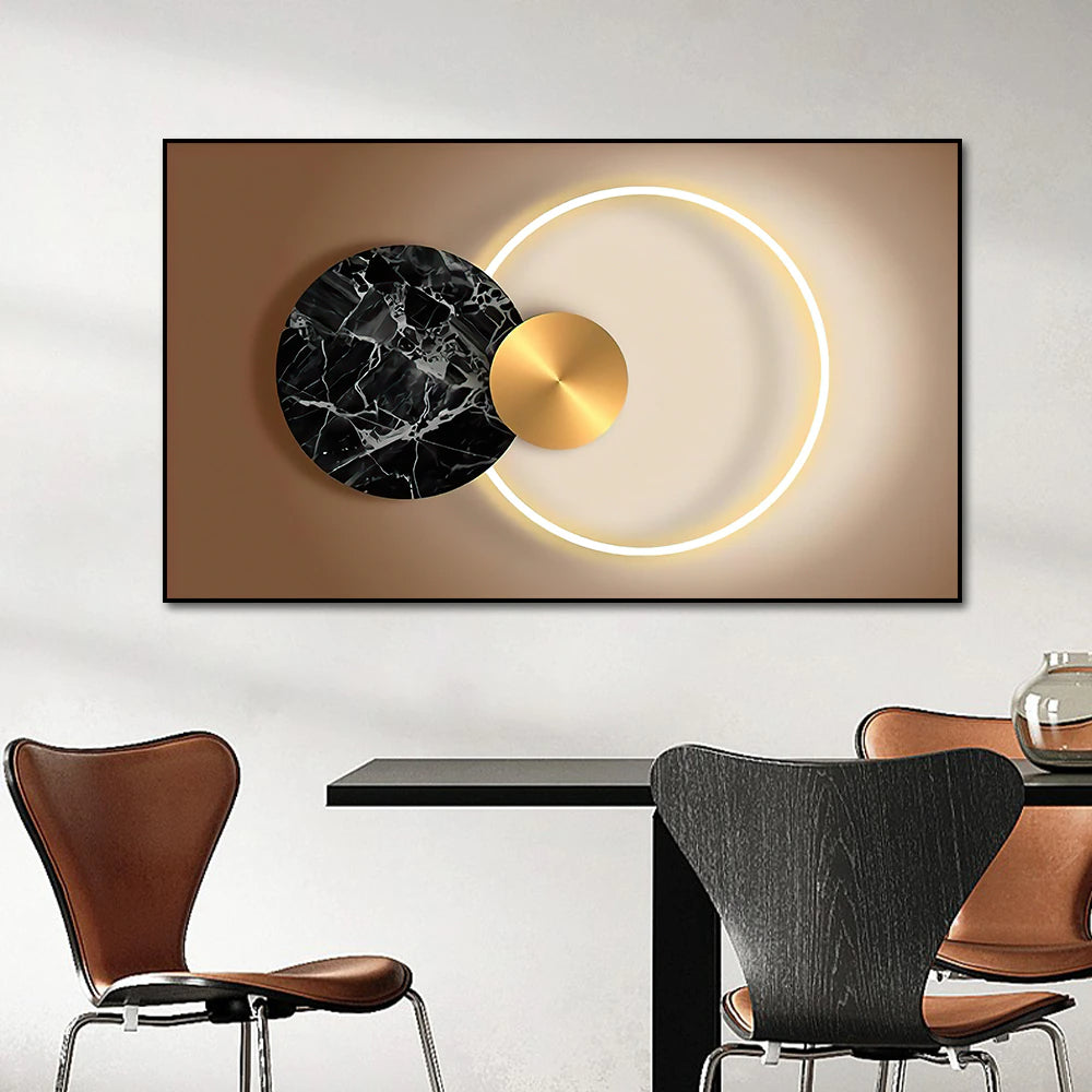 Abstract Sun Moon Wall Art Fine Art Canvas Prints 3d Abstract Geometric Visualization Pictures For Luxury Apartment Hotel Home Office Art Decor