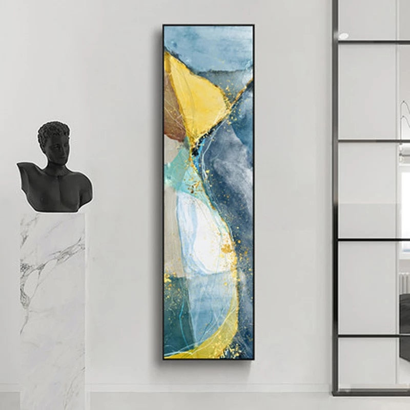 Abstract Geomorphic Vertical Strip Wall Art Fine Art Canvas Prints Modern Wide Format Pictures For Entrance Hall Living Room Home Office Wall Art Decor