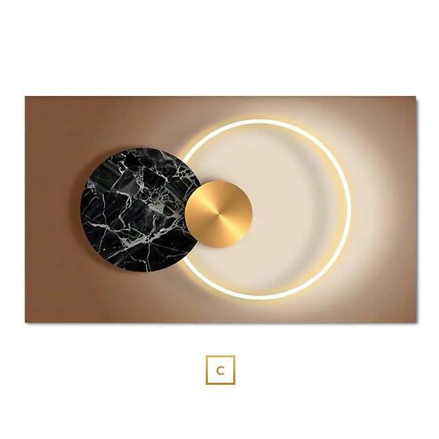 Abstract Sun Moon Wall Art Fine Art Canvas Prints 3d Abstract Geometric Visualization Pictures For Luxury Apartment Hotel Home Office Art Decor
