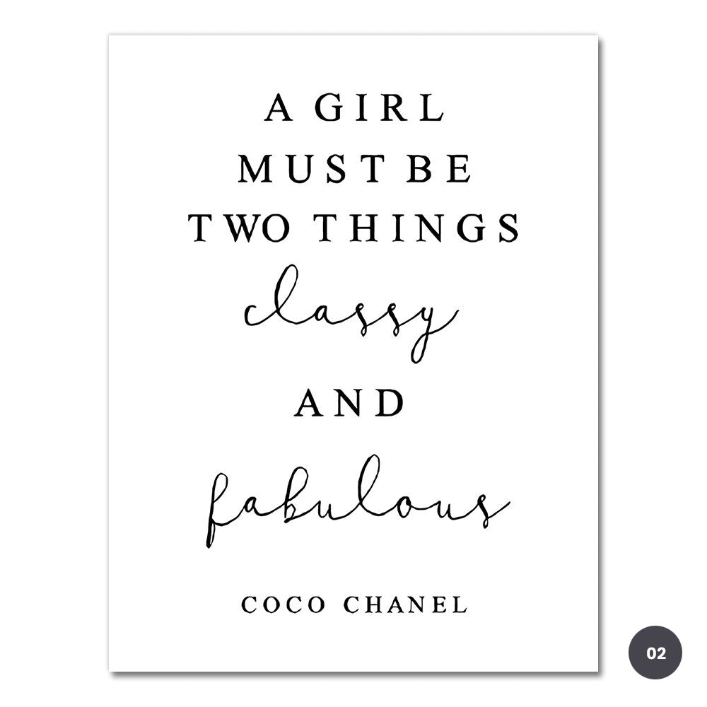 Always Believe Fashion Quotes Wall Art Fine Art Canvas Prints Black White Minimalist Posters Pictures For Living Room Girl's Bedroom Salon Art Decor