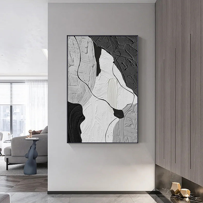 Industrial Abstract Black White Wall Art Fine Art Canvas Prints Modern Picture For Urban Loft Living Room Hotel Room Home Office Art Decor