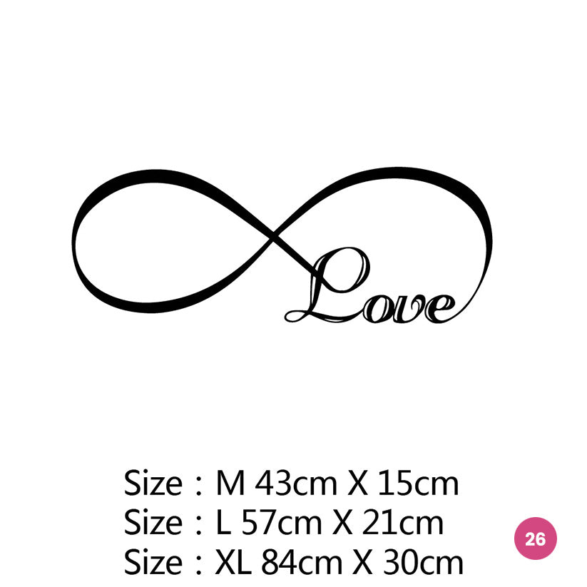 You And Me Love Quote Bedroom Motifs Vinyl Wall Decals Removable PVC Wall Sticker Murals For Bedroom Studio Living Room Creative DIY Home Decor