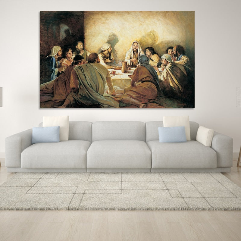 Classical Painting Wall Art Jesus Betrayal Disciples Last Dinner Fine Art Painting For Dining Room Living Room Classic Style Wall Decoration Raw Canvas Print