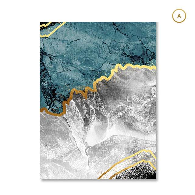 Modern Abstract Gold Marble Texture Background Canvas Painting Interior Poster Print Wall Art Picture Living Room Home Decor