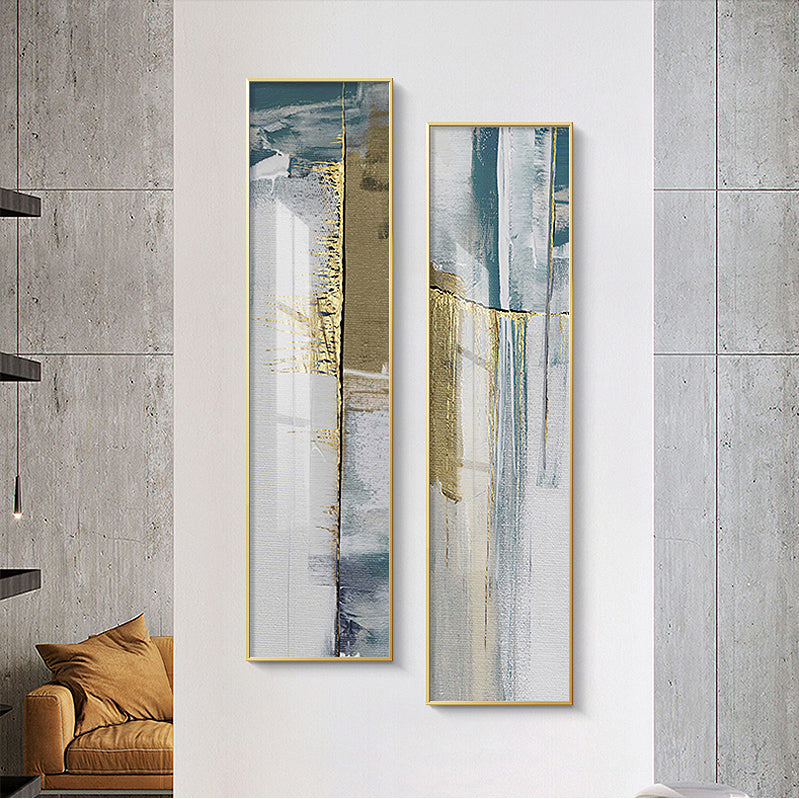 Abstract Geomorphic Elements Vertical Strip Wall Art Fine Art Canvas Prints Wide Format Pictures For Living Room Bedroom Home Office Loft Wall Art Decor